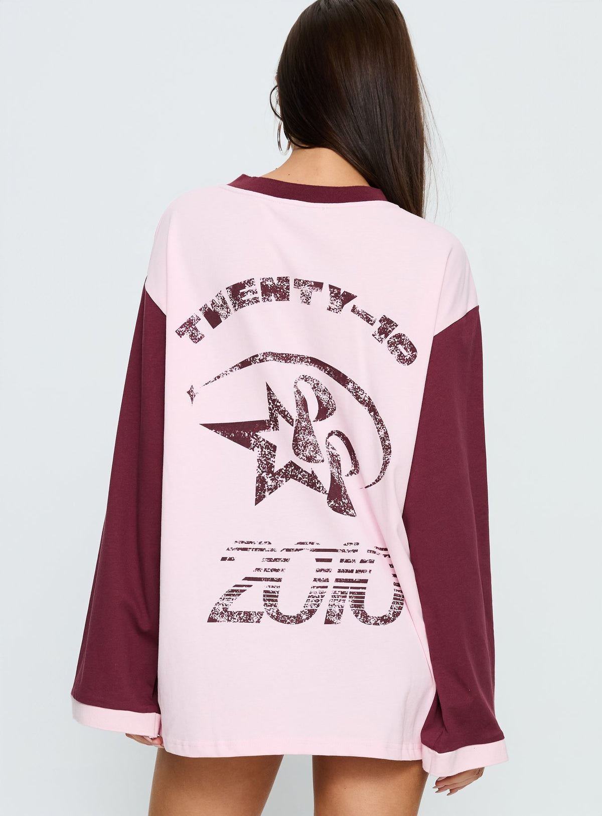 Starletta Long Sleeve Moto Top Pink