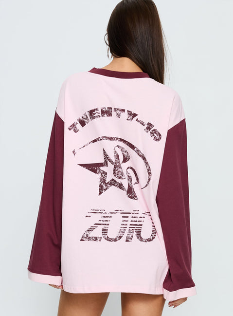 Starletta Long Sleeve Moto Top Pink