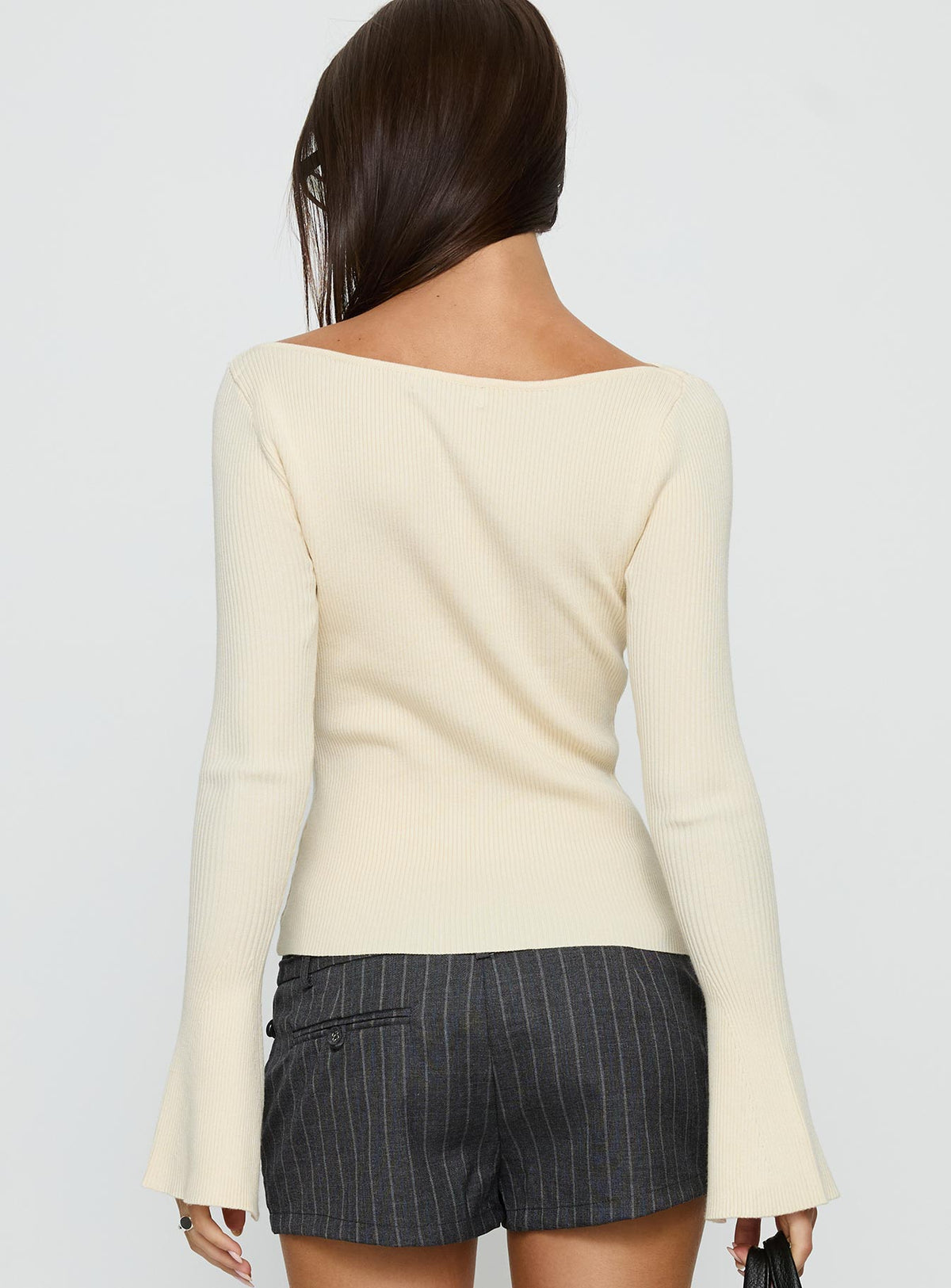 Tahnia Off Shoulder Button Up Top Butter