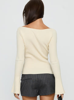 Tahnia Off Shoulder Button Up Top Butter