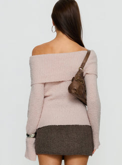 back view of model wearing Princess Polly Adelyne Tweed Mini Skirt Brown Mini Skirts Skirts 