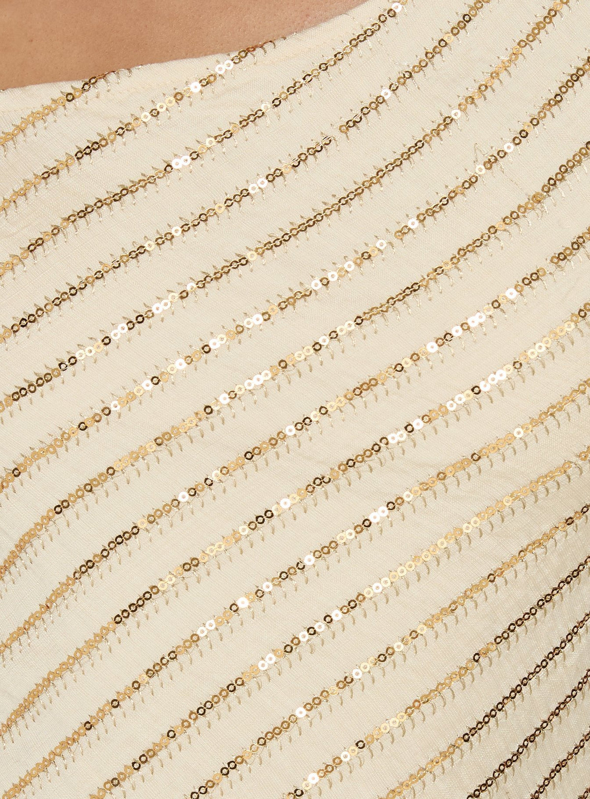 Loucetta One Shoulder Tie Detail Top Cream Stripe
