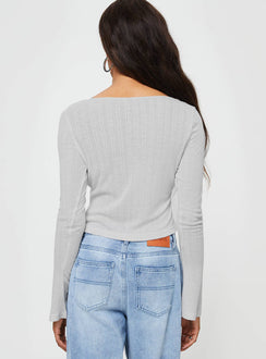 product Princess Polly Full Sleeves Scoop Neck  Barbaro Long Sleeve Top Grey