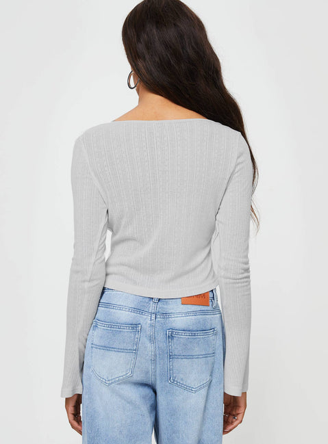 product Princess Polly Full Sleeves Scoop Neck  Barbaro Long Sleeve Top Grey