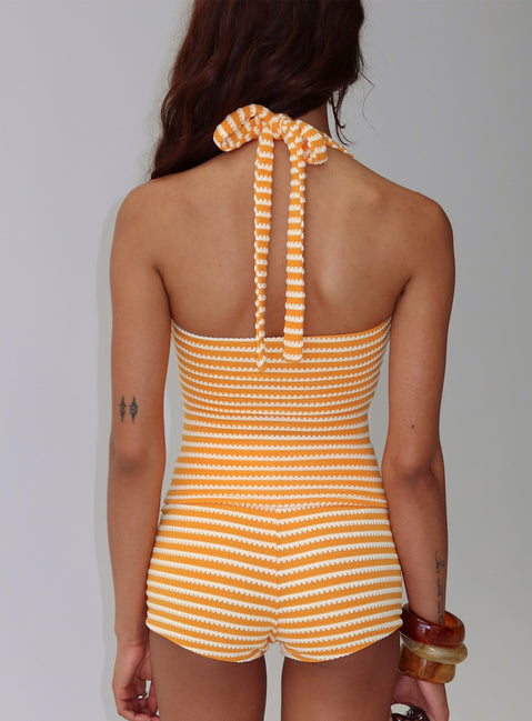 Dreaming Of Me Top Orange Stripe