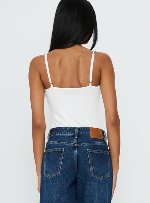 back view of model wearing Princess Polly Nerisse Keyhole Bodysuit White Sleeveless Bodysuit 