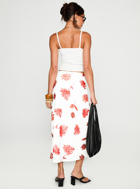 back view of model wearing Princess Polly Sun Soaked Midi Skirt Multi Midi Skirts Skirts 