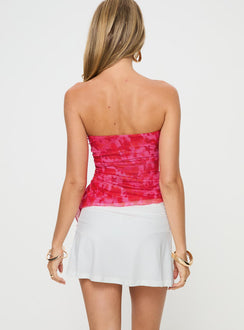 back view of model wearing Princess Polly Girlie Mini Skirt White Mini Skirts Skirts 