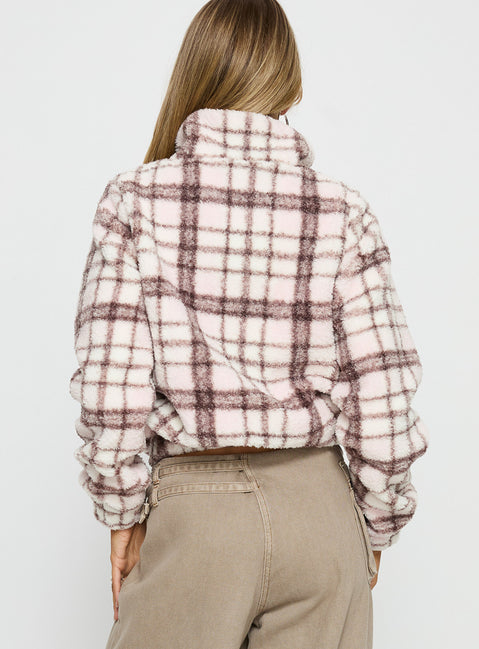 Vannessa Collared Jacket Pink Check
