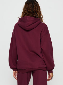 Designed with the Stargirl Zip Through Jumper in Burgundy womens jumpers long fit back view of model wearing Princess Polly