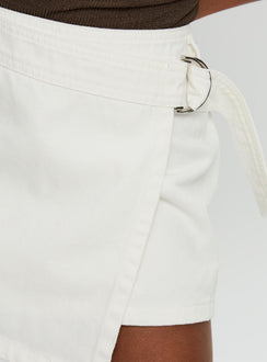 product Princess Polly Elinora Wrap Mini Skirt White Mini Skirts Skirts 