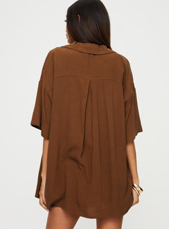 product Princess Polly Full Sleeves Square Neck  Caraliia Shirt Brown