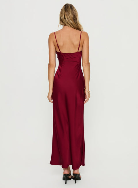 Engracia Sequin Maxi Dress Burgundy