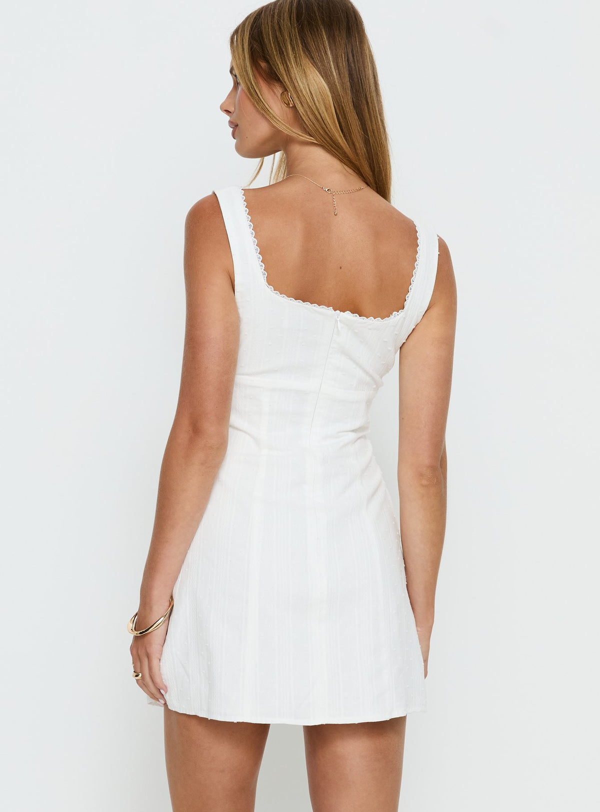Alyana Textured Mini Dress White