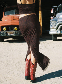 back view of model wearing Princess Polly Hostona Maxi Skirt Mutli Maxi Skirts Skirts 