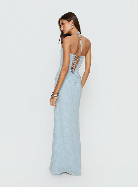 Love from Portofino Corset Maxi Dress Blue