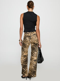 back view of model wearing Princess Polly Low Rise Roomy Pants Multi Low Rise Pants Pants 