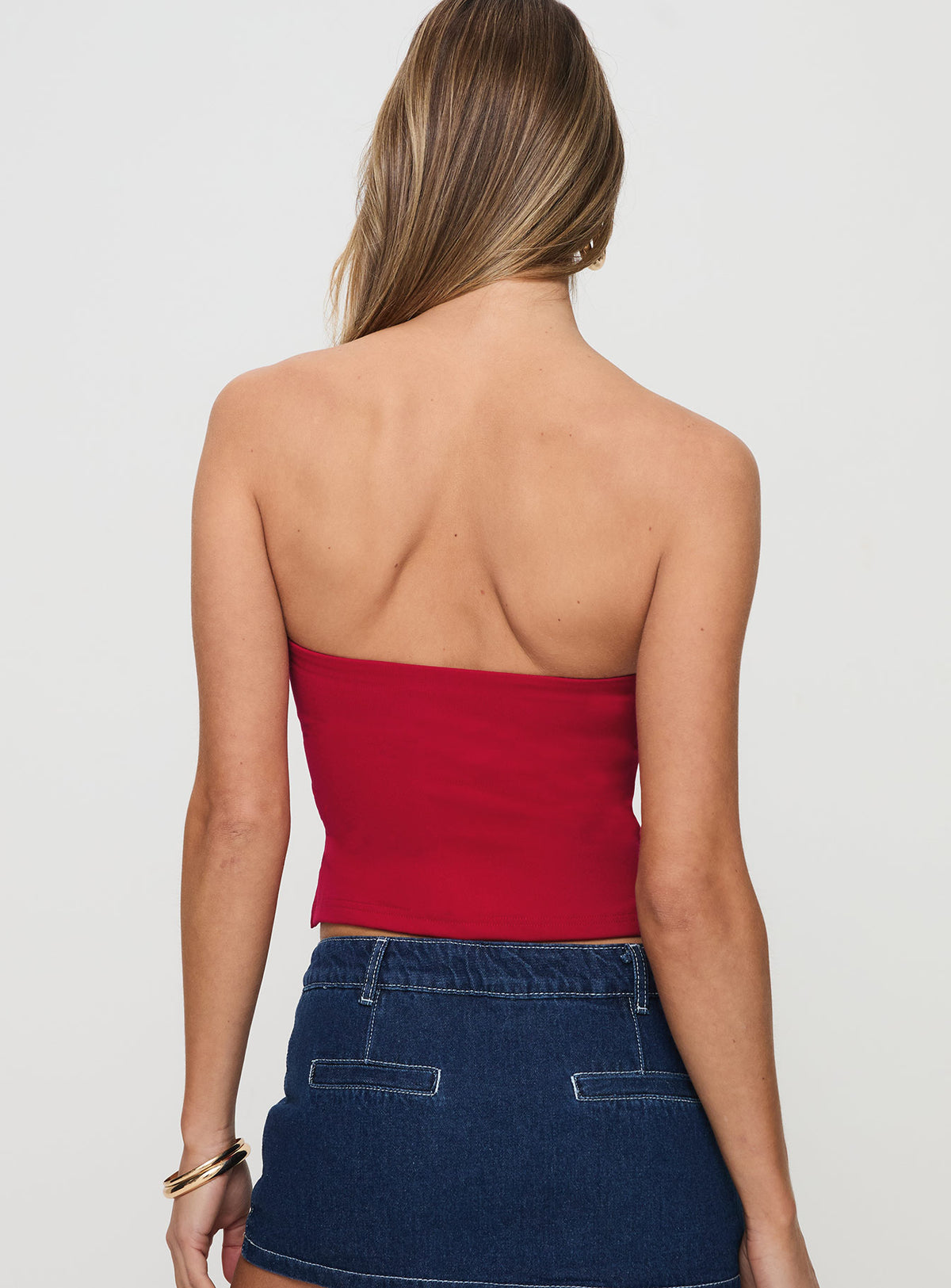 product Princess Polly Aurorah Strapless Top Red Sleeveless straight 