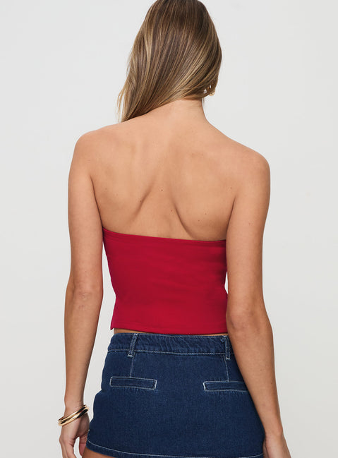 product Princess Polly Aurorah Strapless Top Red Sleeveless straight 