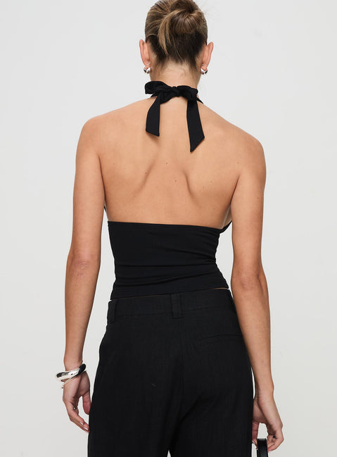 Whimsy Halter Top Black Petite