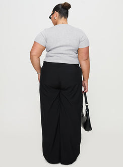 back view of model wearing Princess Polly Sallon Low Rise Pants Black Low Rise Pants Pants 
