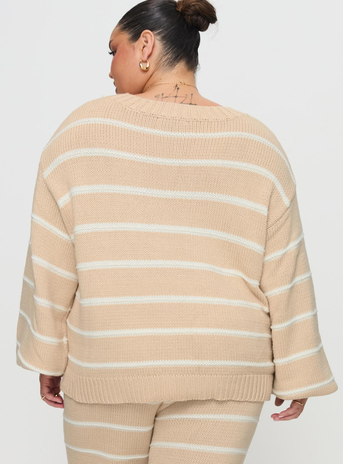 Read Your Mind Knit Sweater Cream Stripe Jumpers 