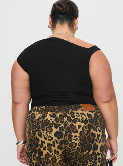 back view of model wearing Princess Polly Beller Bodysuit Black Curve Sleeveless Bodysuit 