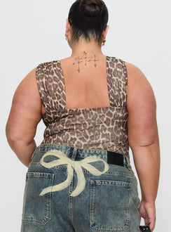 Serenata Bodysuit Leopard Sleeveless Bodysuit 