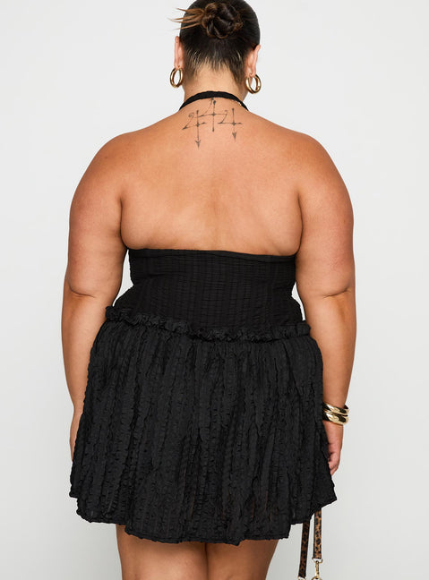 Mixie Halter Romper Black Curve