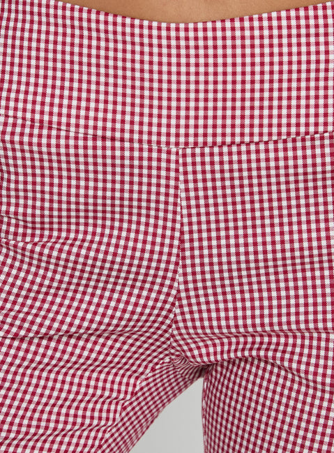 Highlighting Rossie Capri Pants Red Gingham womens-regular-pants with high-rise product Princess