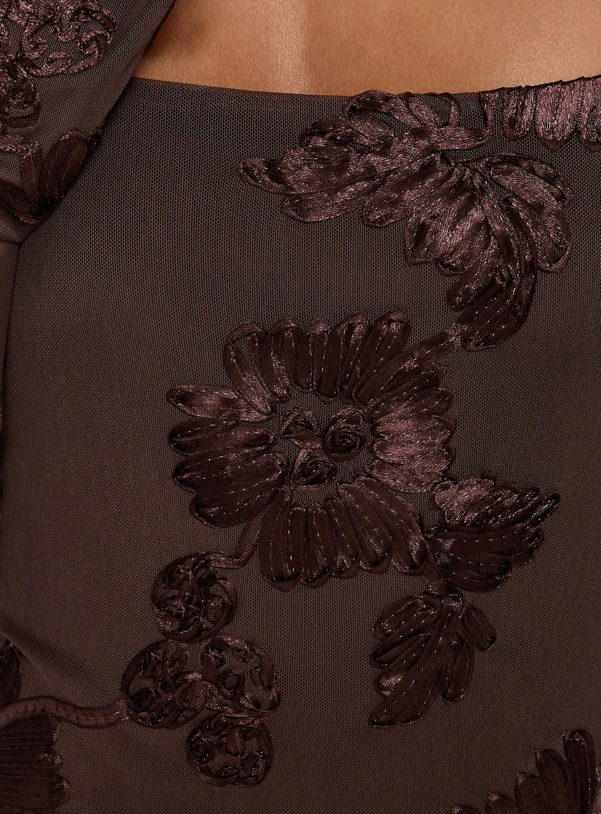 Better Love Long Sleeve Mini Dress Chocolate Floral