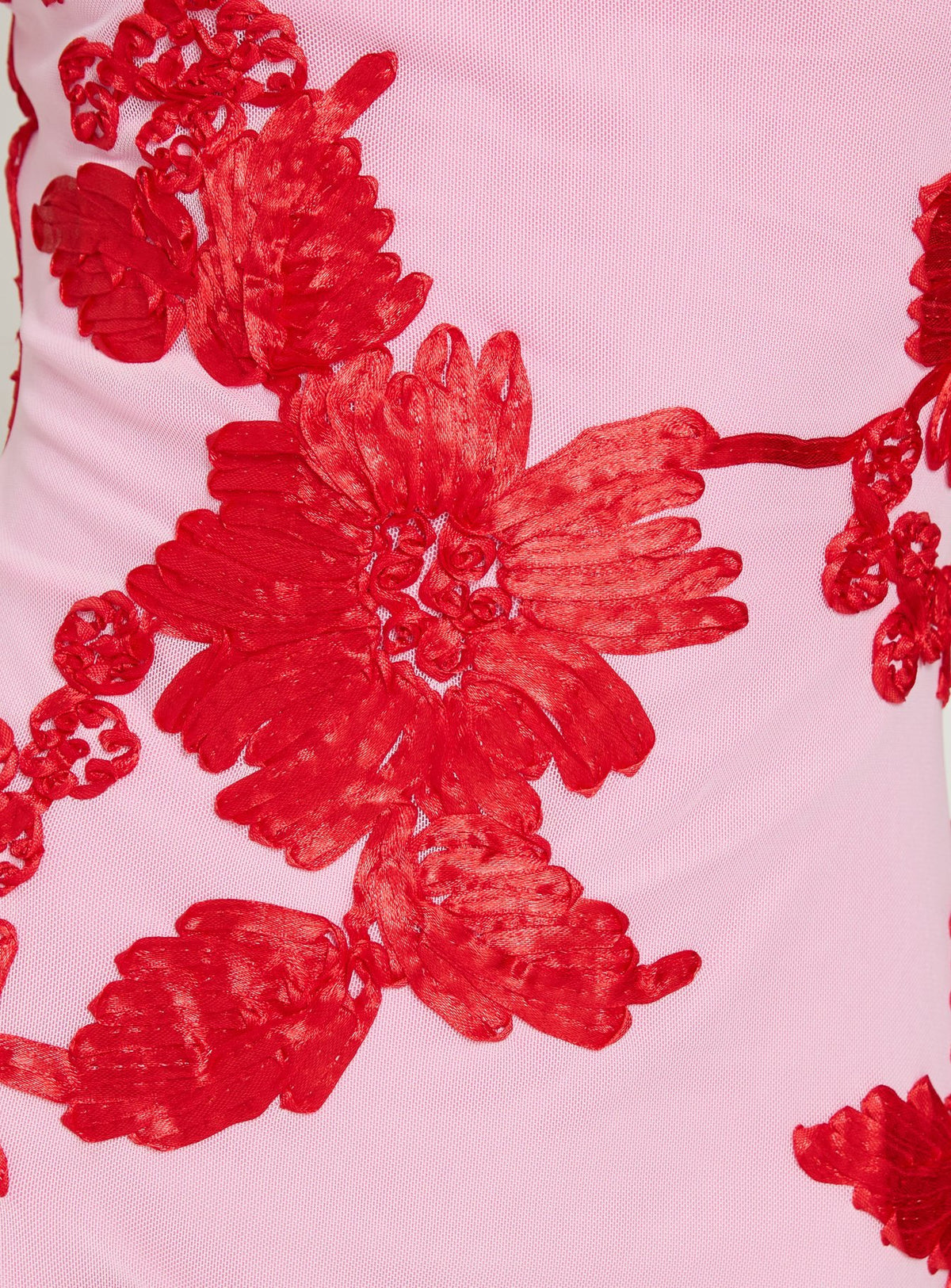 Kareina Scoop Embroidered Mini Dress Pink / Red