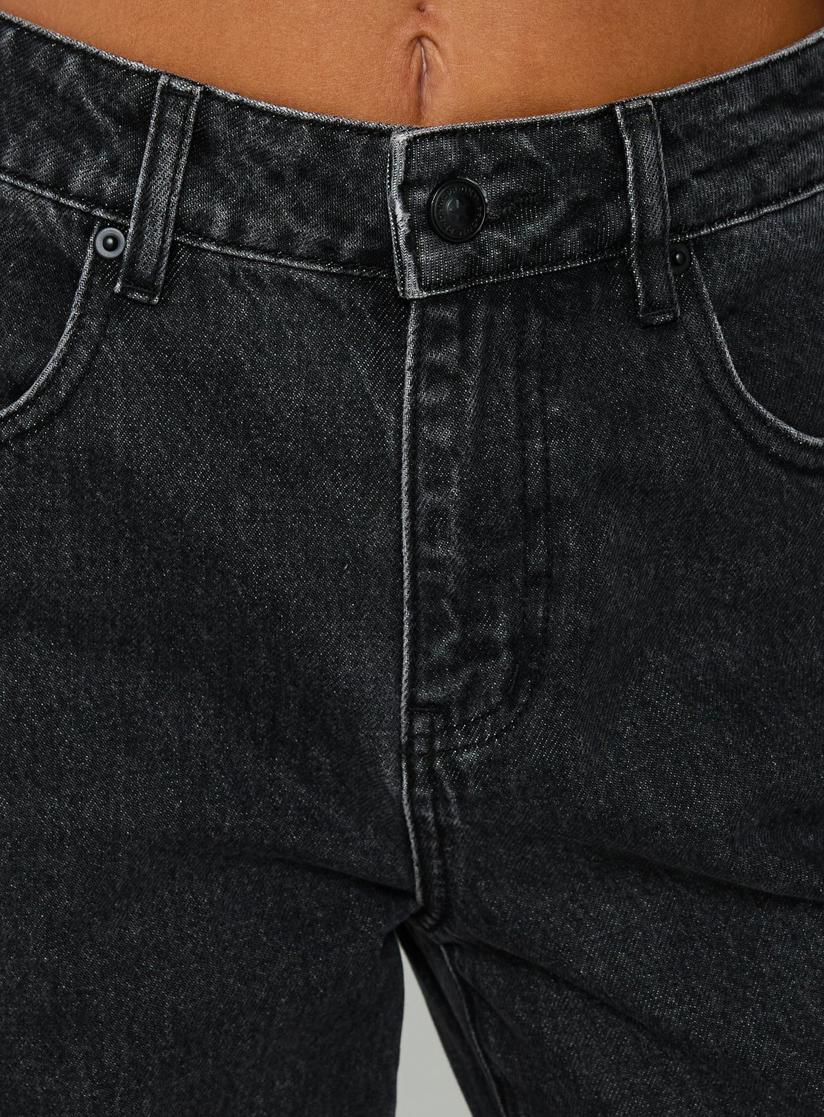 Introducing Konstanze High Rise Baggy Jeans Washed Black womens-jeans with high-rise Princess Polly