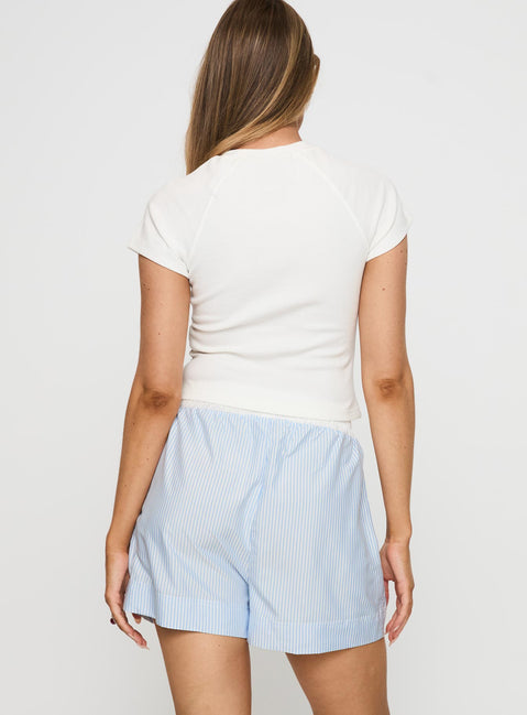Early Riser Sleep Shorts Blue Stripe