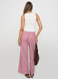 Holiday Tie Front Pants Red/White Stripe Low Rise Pants Pants 