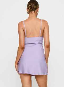 Hintz Satin Mini Dress Lilac