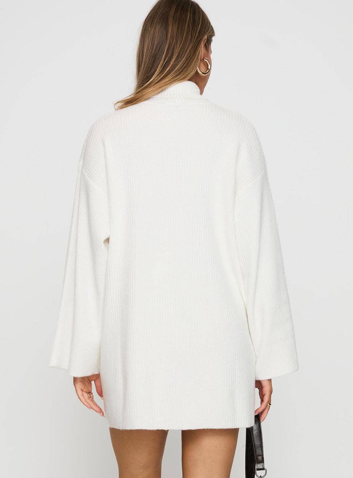 Sonelle Long Sleeve Knit Mini Dress White