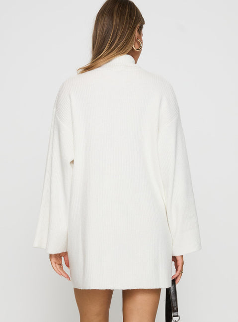 Sonelle Long Sleeve Knit Mini Dress White