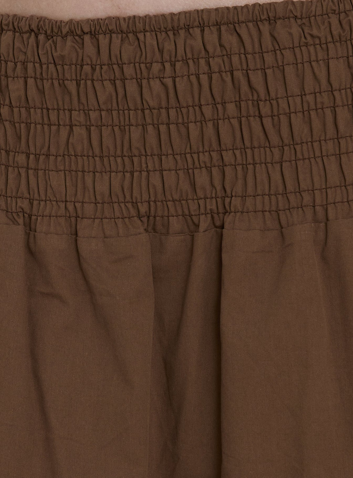 Highlighting the Thessa Ruched Maxi Skirt Chocolate in womens-skirts with maxi length Princess Polly