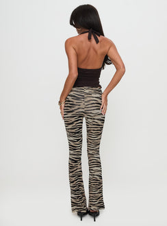 back view of model wearing Princess Polly Docella Pants Tiger Pants 