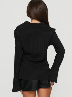 Beatris Long Sleeve Top Black