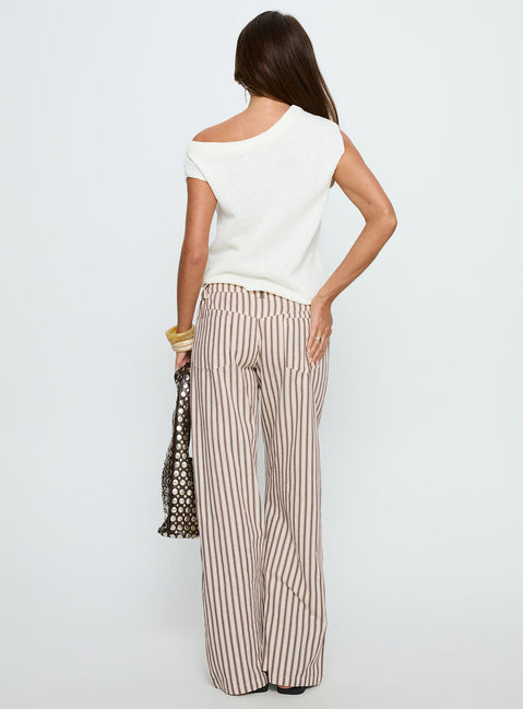Vendi Low Rise Pant Brown Stripe Low Rise Pants Pants 