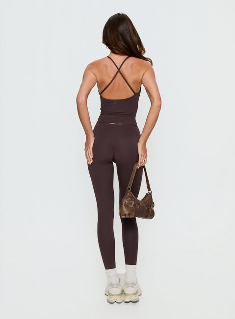 Stride Active Invisible Scrunch Leggings Brown