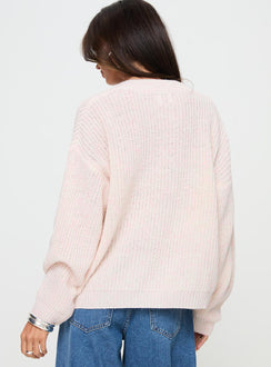 back view of model wearing Princess Polly Tutti Frutti Jumper Beige Jumpers 