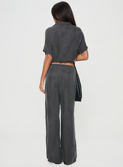 back view of model wearing Princess Polly Mahlab Pants Slate Pants 