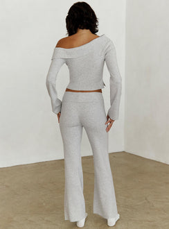 Try Me Knit Pants Grey Low Rise Pants Pants 