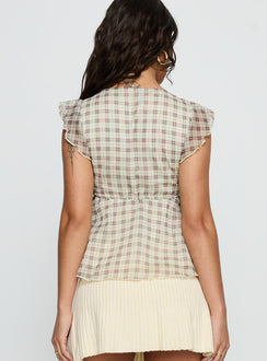 Auroraah Frill Top Yellow Check