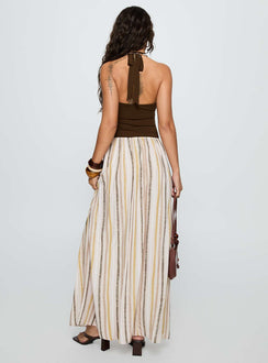 back view of model wearing Princess Polly Aisla Maxi Skirt Multi Maxi Skirts Skirts 