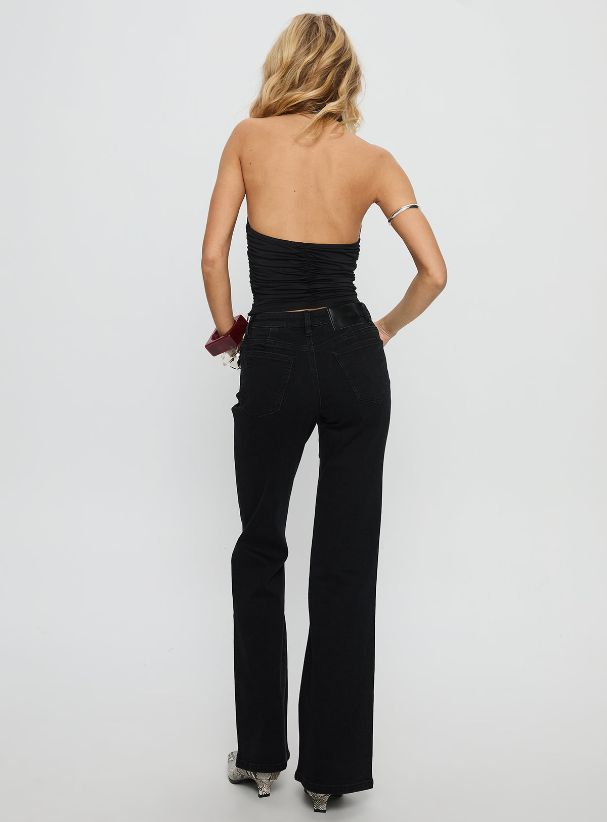 Magic Mirror Mid Rise Bootleg Jeans Washed Black Mid Rise Jeans Jeans 