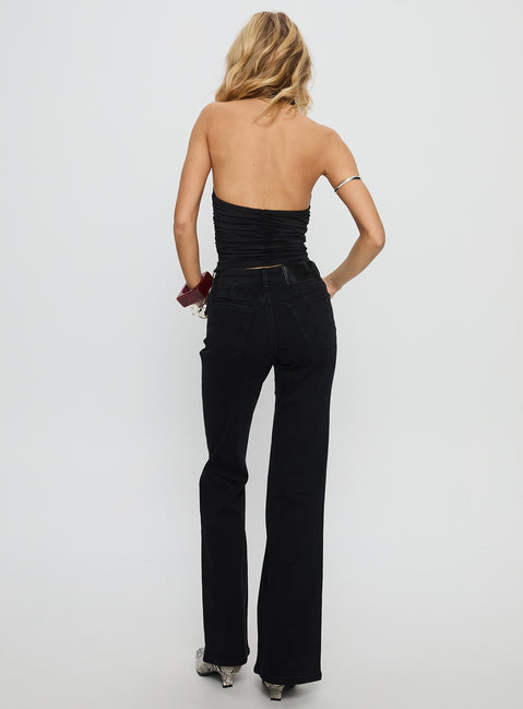 Magic Mirror Mid Rise Bootleg Jeans Washed Black Mid Rise Jeans Jeans 